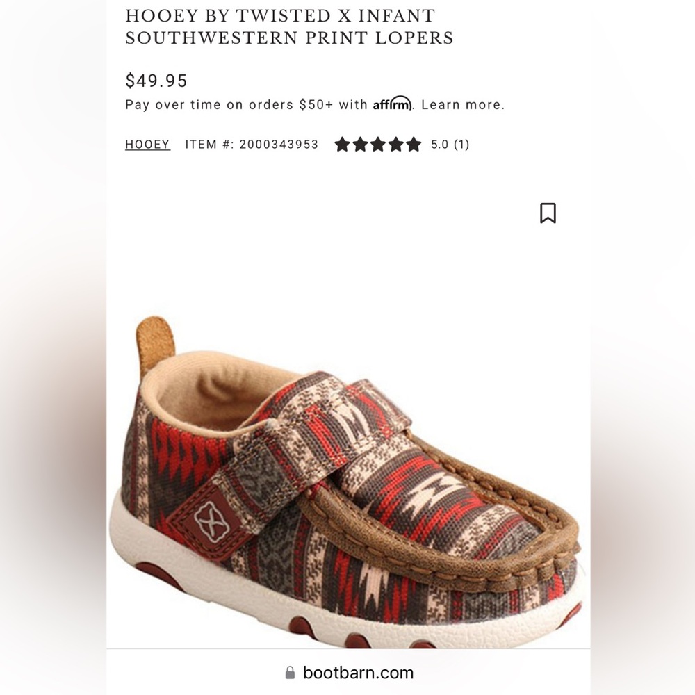 Hooey by twisted x infant southwestern print loafers